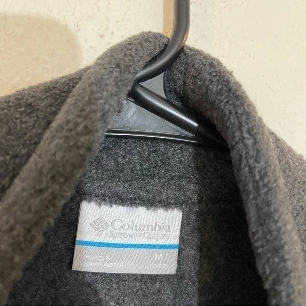 Columbia Full Zip Fleece Jacket Kid Size Medium Gray Pockets Lightweight